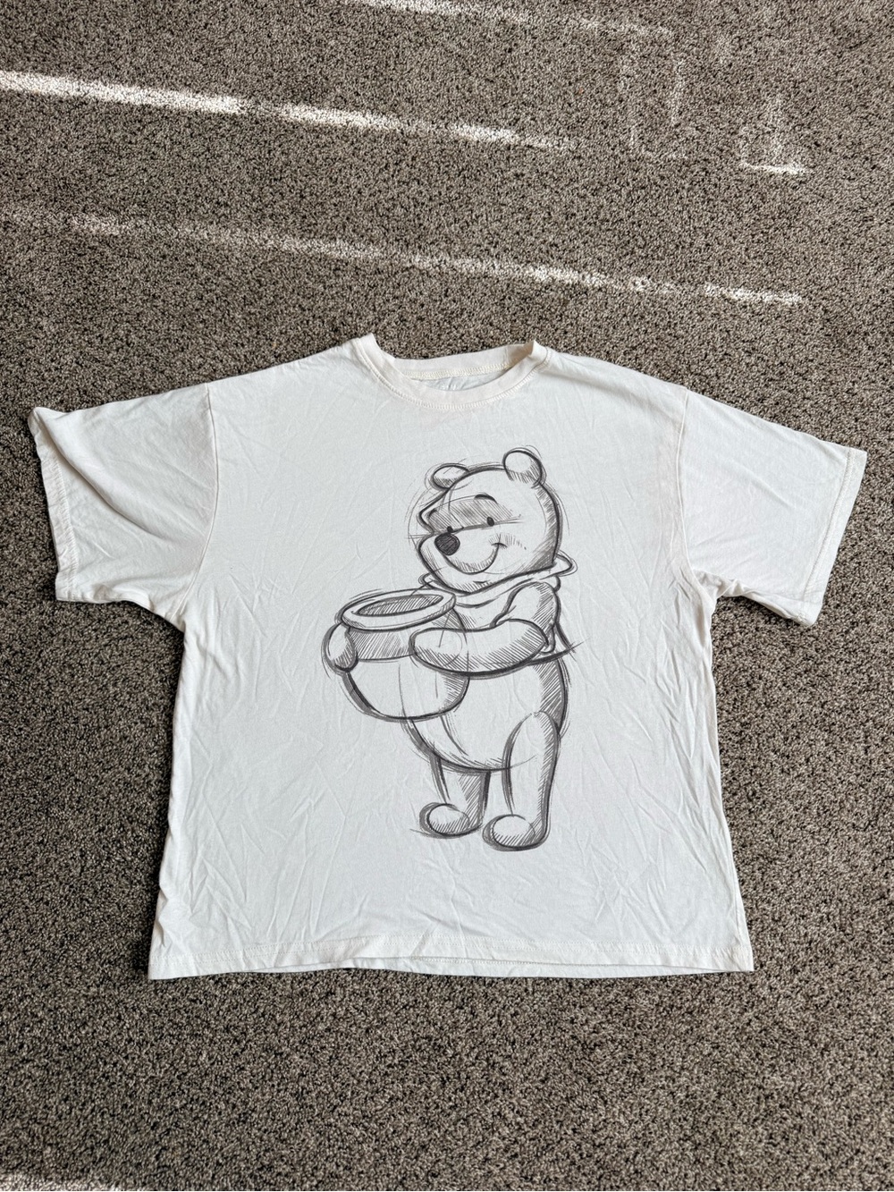 Disney Winnie the Pooh Sketch Graphic Tee – Women's XS – Double-Sided Graphic